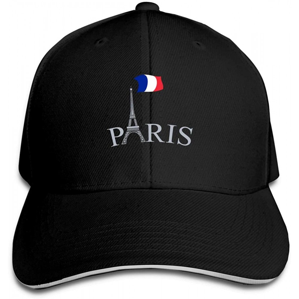 Baseball Caps Paris France Flag Baseball Cap Unisex Sports Adjustable Dad Ball Hat - Black - CV18Q292C7E $17.41