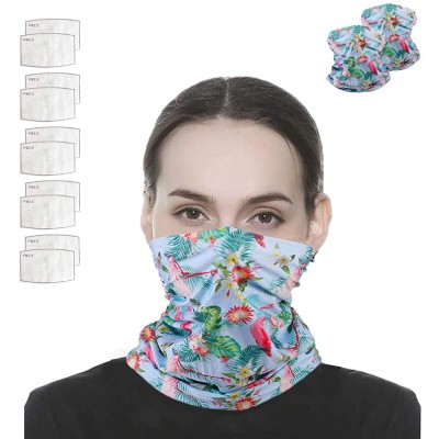 Balaclavas 12PCS Neck Gaiters with Filters- Bandana Face Mask Scarf Face Cover for Women Men - Flamingo - CU199C64M6E $19.57