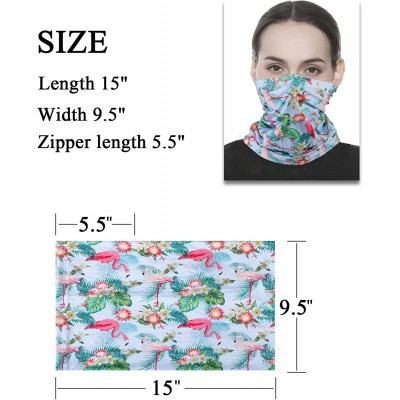 Balaclavas 12PCS Neck Gaiters with Filters- Bandana Face Mask Scarf Face Cover for Women Men - Flamingo - CU199C64M6E $19.57