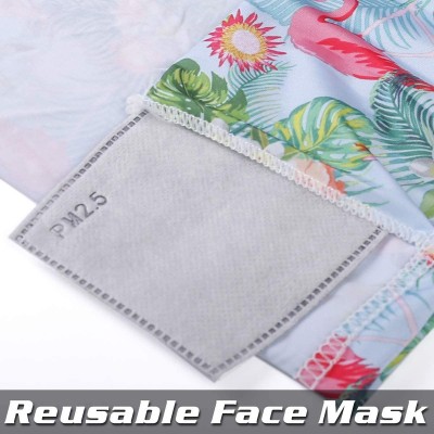 Balaclavas 12PCS Neck Gaiters with Filters- Bandana Face Mask Scarf Face Cover for Women Men - Flamingo - CU199C64M6E $19.57