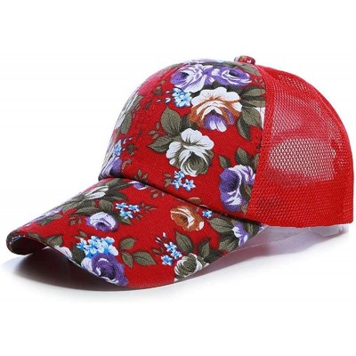 Baseball Caps Unisex Casual Floral Headwear Stretchy Soft Hats Comfort Baseball Cap Baseball Caps - Red - CC18QRRA4LI $26.05