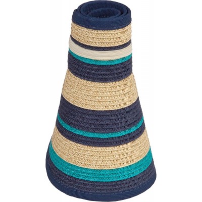 Sun Hats Natural Braid Extreme Wide Brim Roll Up Sun Visor Hat - Wheat - CM11FAACXIH $20.03