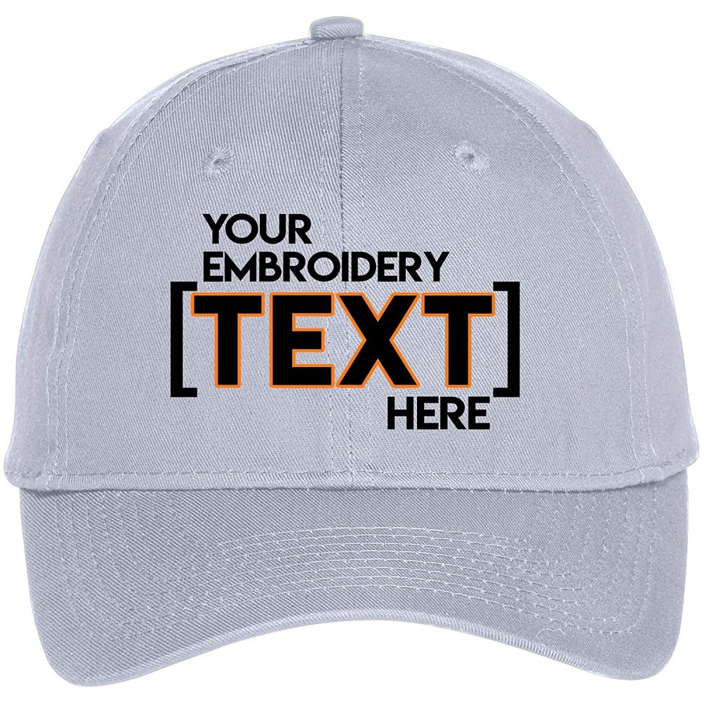 Baseball Caps Custom Embroidered Youth Hat - ADD Text - Personalized Monogrammed Cap - Silver - CK18E5NR369 $17.52