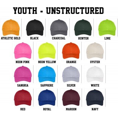 Baseball Caps Custom Embroidered Youth Hat - ADD Text - Personalized Monogrammed Cap - Silver - CK18E5NR369 $17.52