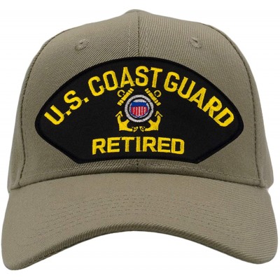 Baseball Caps US Coast Guard Retired Hat/Ballcap Adjustable One Size Fits Most - Tan/Khaki - CO18NMZ2ARW $21.06