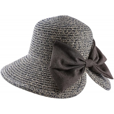 Sun Hats Haley Women's Medium Size Sun Hat with Bow - Navy Blue - CB18232LGG4 $11.29
