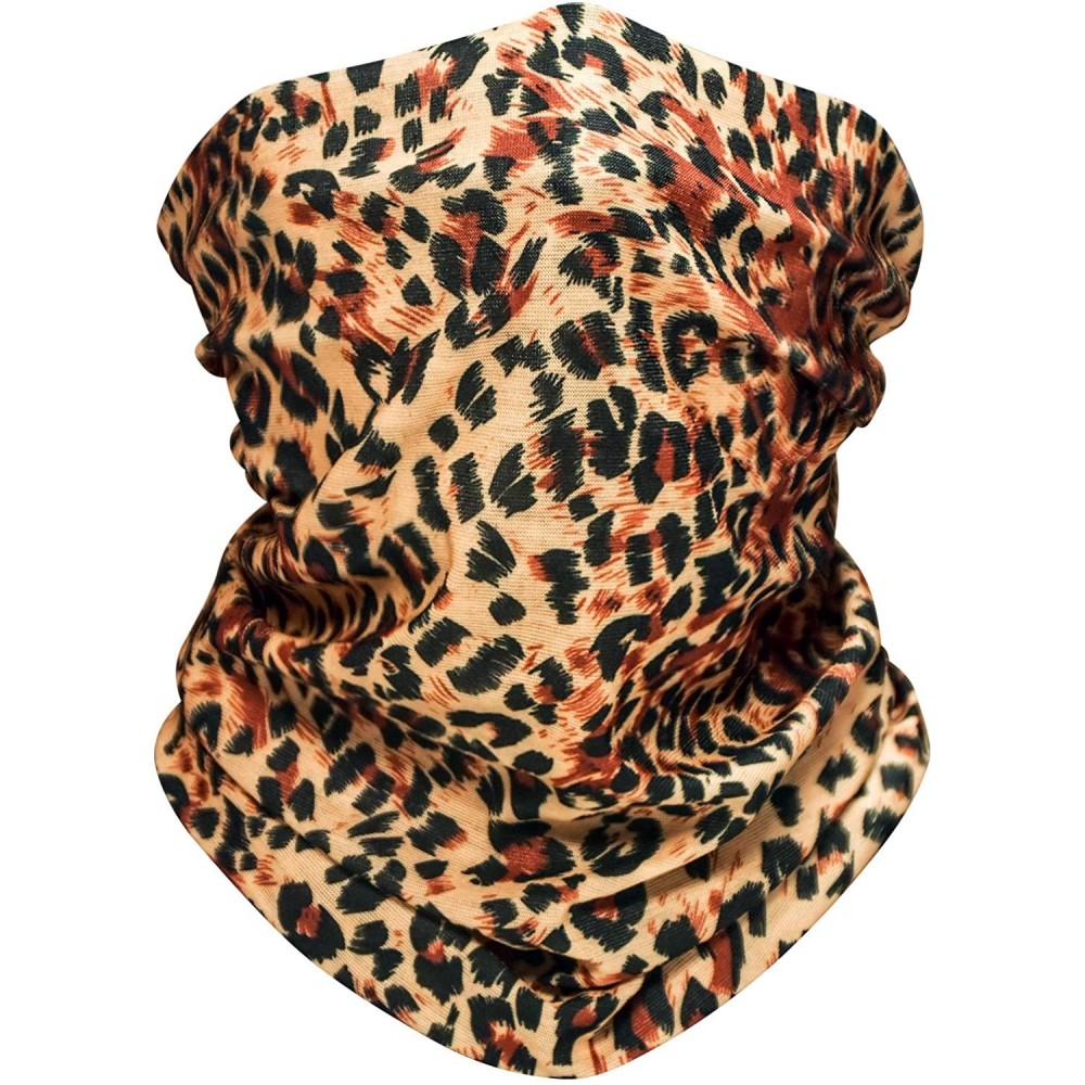 Balaclavas Bandana Cloth Face Mask Washable Face Covering Neck Gaiter Dust Mask - Leopardprint - CI199CO97M7 $10.93