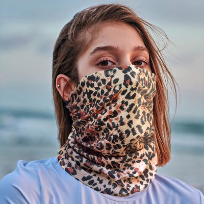 Balaclavas Bandana Cloth Face Mask Washable Face Covering Neck Gaiter Dust Mask - Leopardprint - CI199CO97M7 $10.93