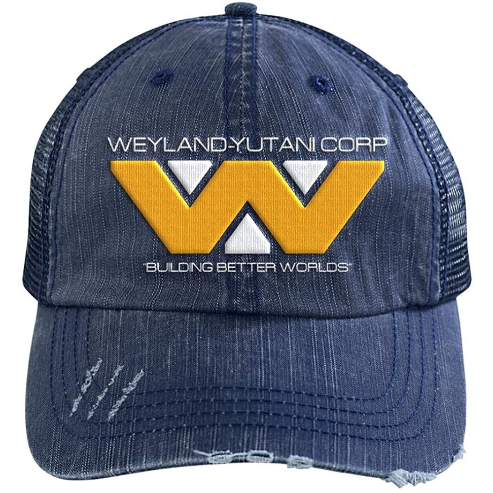 Baseball Caps Weyland Yutani Corp Embroidered Distressed Trucker Cap USCSS Nostromo Hat Aliens Inspired - Navy - CS18T7958M9 ...