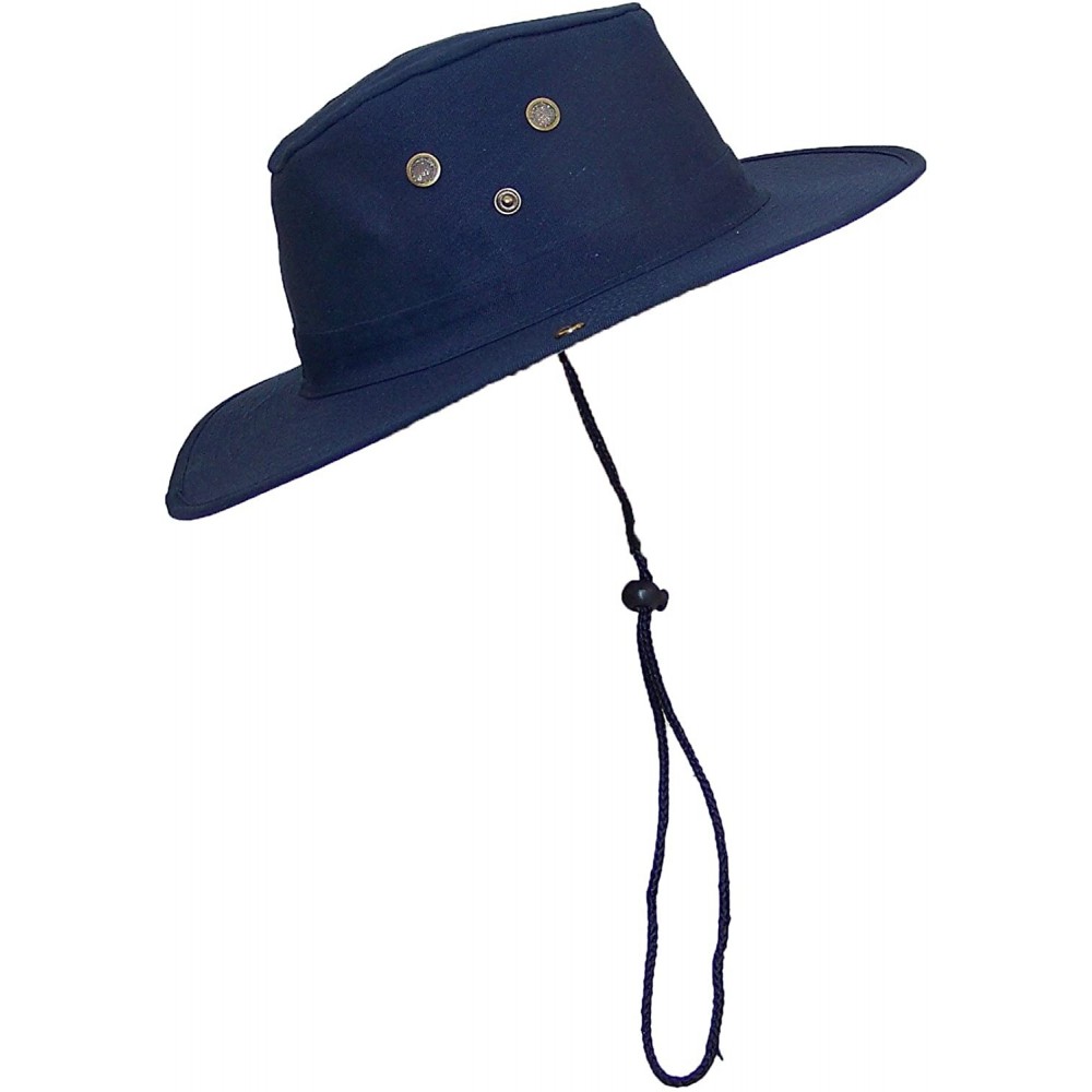 Sun Hats 2 3/4" Wide Brim Men Safari/Outback Summer Hat w/Snap up Sides - Navy - CV11W7GP5MF $10.52