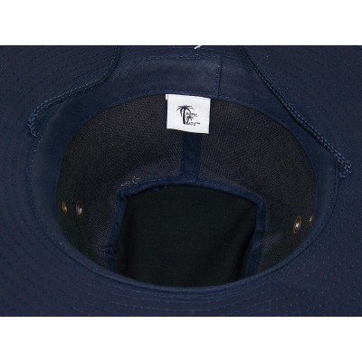 Sun Hats 2 3/4" Wide Brim Men Safari/Outback Summer Hat w/Snap up Sides - Navy - CV11W7GP5MF $10.52