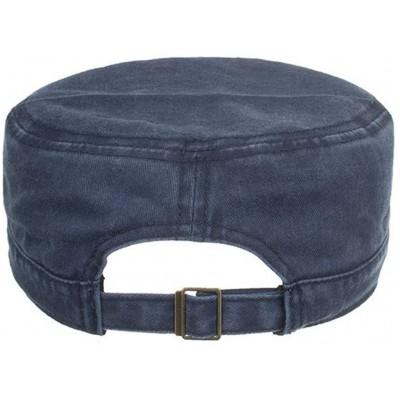 Sun Hats Unisex Outdoor Flat top Baker Boy Peaked Cap Sunscreen Hat - Navy - CS18RYG43LX $6.09