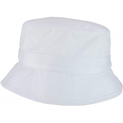 Bucket Hats Moisture Wicking UV Control Cotton Meah Bucket Hat - White - C618SR4DTWC $19.24