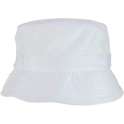 Bucket Hats Moisture Wicking UV Control Cotton Meah Bucket Hat - White - C618SR4DTWC $19.24