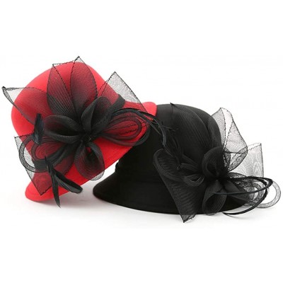 Sun Hats Women's Kentucky Derby Racing Horse Organza Hat Church Wedding Dress Party Occasion Cap - 4 - CQ18HGKKD0U $12.63