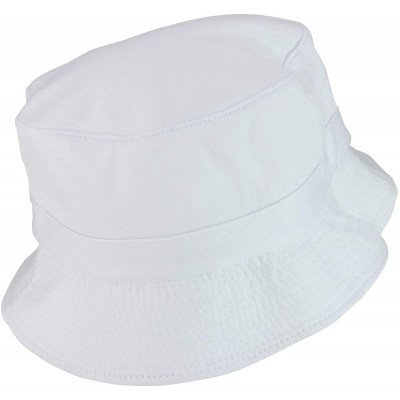 Bucket Hats Moisture Wicking UV Control Cotton Meah Bucket Hat - White - C618SR4DTWC $19.24