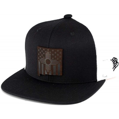 Baseball Caps Midnight 47 Flat Trucker - Black/White - C118IOCUONY $32.18