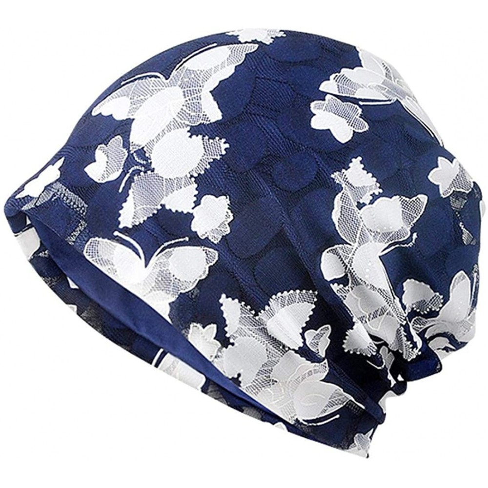 Skullies & Beanies Chemo Cancer Sleep Scarf Hat Cap Cotton Beanie Lace Flower Printed Hair Cover Wrap Turban Headwear - CW196...