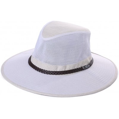 Sun Hats Men Women Summer Outdoor Western Cowboy Safari Sun Protection Hat - 99069white - C318RG9DLE8 $21.72