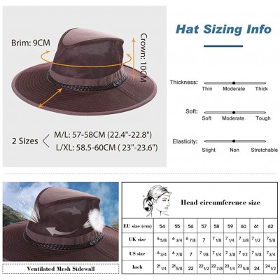 Sun Hats Men Women Summer Outdoor Western Cowboy Safari Sun Protection Hat - 99069white - C318RG9DLE8 $21.72