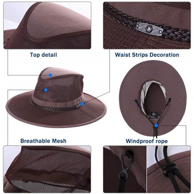 Sun Hats Men Women Summer Outdoor Western Cowboy Safari Sun Protection Hat - 99069white - C318RG9DLE8 $21.72