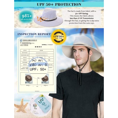 Sun Hats Men Women Summer Outdoor Western Cowboy Safari Sun Protection Hat - 99069white - C318RG9DLE8 $21.72