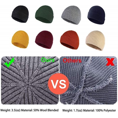 Skullies & Beanies Beanie Hat for Men Women Knit Slouchy Skull Cap Winter Unisex Rolled Up Hats - Yellow - CT193ZS06YM $9.94