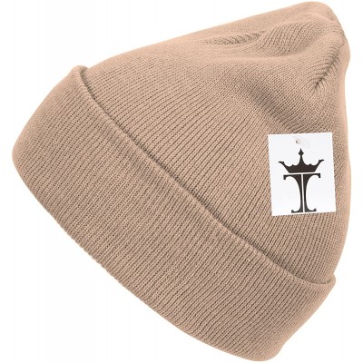 Skullies & Beanies Solid Color Long Beanie - Khaki - CW112V07971 $8.91