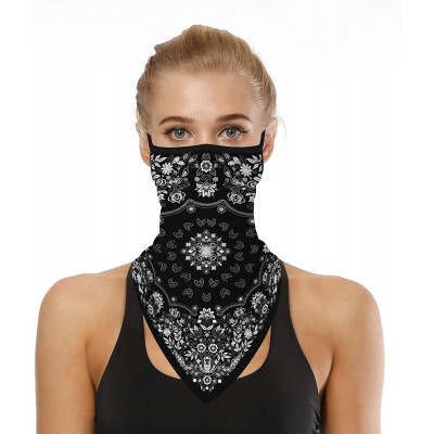 Balaclavas Face Bandana Ear Loops Face Rave Balaclava Scarf Neck Gaiters for Dust Wind UV Sun Motorcycle Mask Men and Women -...