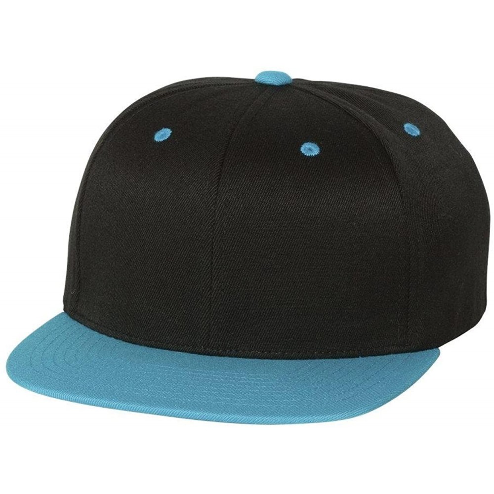 Baseball Caps Yupoong 110FT Unisex Adult 110 Wool Blend Two-Tone Cap - Black/Teal - CN11FOPRWIV $13.42