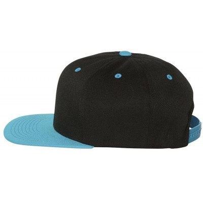 Baseball Caps Yupoong 110FT Unisex Adult 110 Wool Blend Two-Tone Cap - Black/Teal - CN11FOPRWIV $13.42