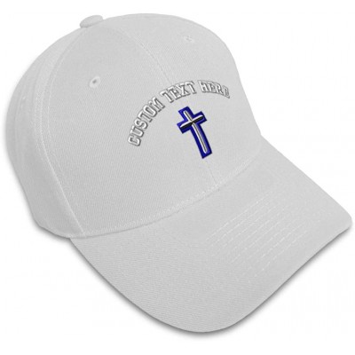 Baseball Caps Custom Baseball Cap Air Force Christian Chaplain Embroidery Strap Closure - White - CE18SEZ2AEG $16.10
