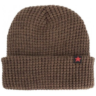 Skullies & Beanies Fleece Lined Beanie Hat Mens Winter Solid Color Warm Knit Ski Skull Cap - Khaki - CB18HYXSGW2 $8.29