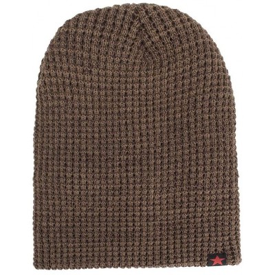 Skullies & Beanies Fleece Lined Beanie Hat Mens Winter Solid Color Warm Knit Ski Skull Cap - Khaki - CB18HYXSGW2 $8.29